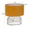 Hello Honey® 14" Modern Table Lamp with Glass Base & Mustard Yellow Velvet Shade